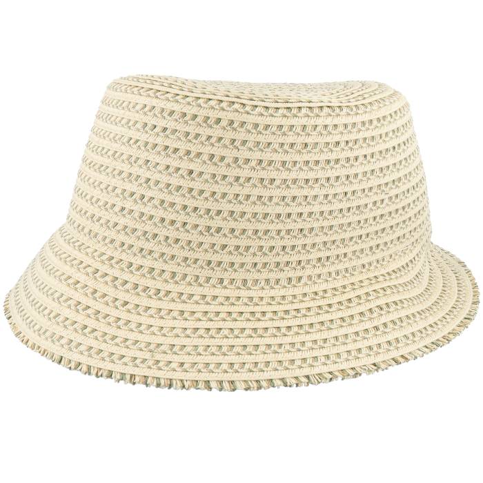 Seeberger 【 Paperbraid Mix Hat Grass-Green/Linen Bucket Women Beige 】 レディース ベージュ