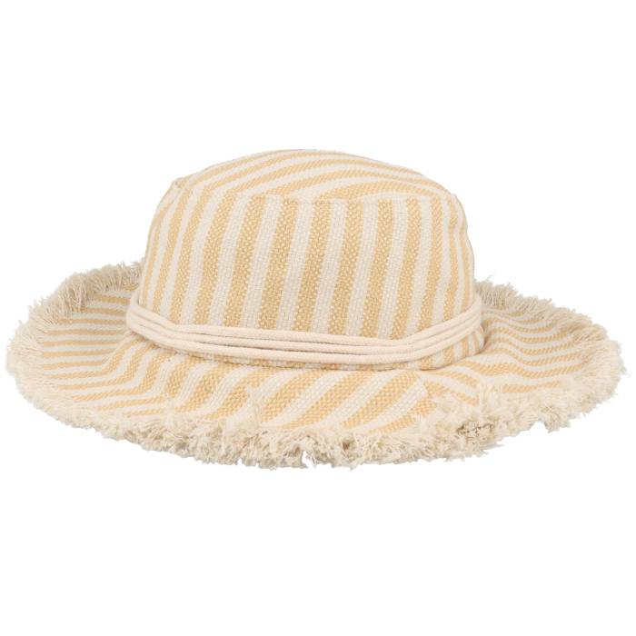 Seeberger 【 Stripy Fabric Linen Honey Bucket Women Yellow 】 お前さん レディース yellow 黄味がかった・黄色