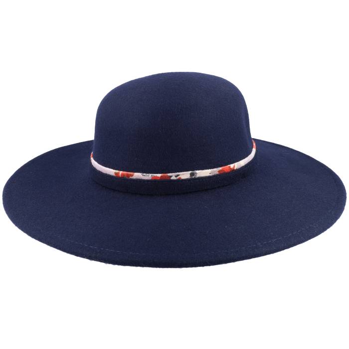 Seeberger 【 Woolfelt Floppy Marine Blue Sun Hat Women Blue 】 青味 青み レディース 青味 青み