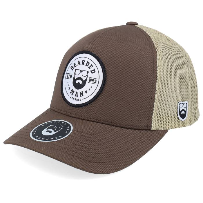 Bearded Man 【 Beard Logo R Retro Brown/Khaki A-Frame Trucker Men Brown 】 ロゴ レトロ トラッカー メンズ 茶色 ブラウン
