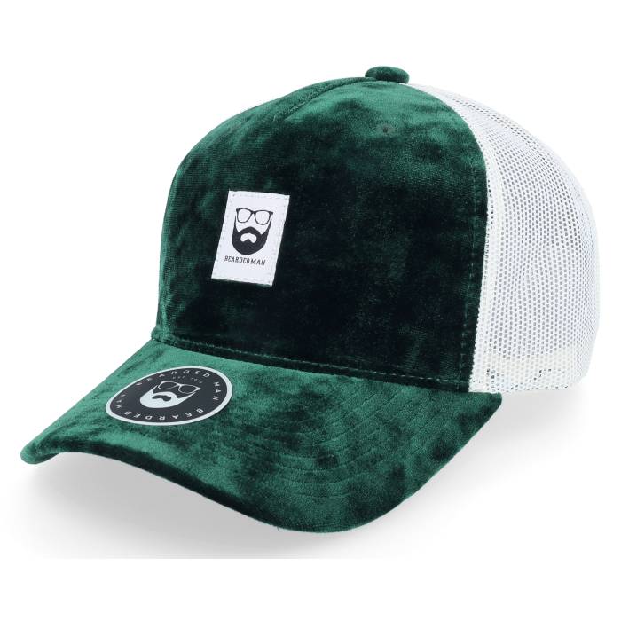 Bearded Man 【 Bm Logo Wh Woven Velvet Green/Ivory A-Frame Trucker Men Green 】 ロゴ Woven ウーブン トラッカー メンズ green 緑・グリーン|スニケス