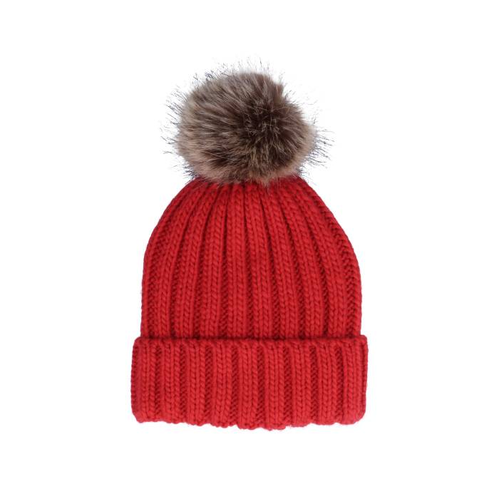 Beechfield 【 Fur Chunky Beanie Classic Red Pop Men Red 】 キャップ 帽子 クラシック Red 赤・レッド メンズ Red 赤・レッド
