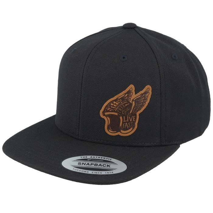 Born To Ride 【 Live Fast Helmet Brown Patch Black Snapback Men Black 】 ファスト Helmet ヘルメット 茶色 ブラウン 黒色 ブラック Snapback スナップバック バッグ メンズ 黒色 ブラック