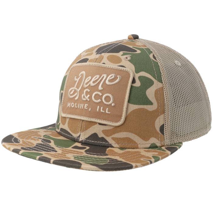 John Deere 【 Square Logo Camo/Khaki Trucker Men 】 ロゴタイプ トラッカー メンズ