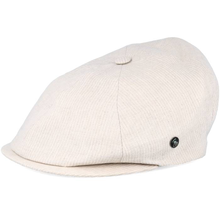 City Sport 【 Sixpence Stripe Beige Flat Cap Men Beige 】 Stripe ストライプ ベージュ キャップ 帽子 メンズ ベージュ