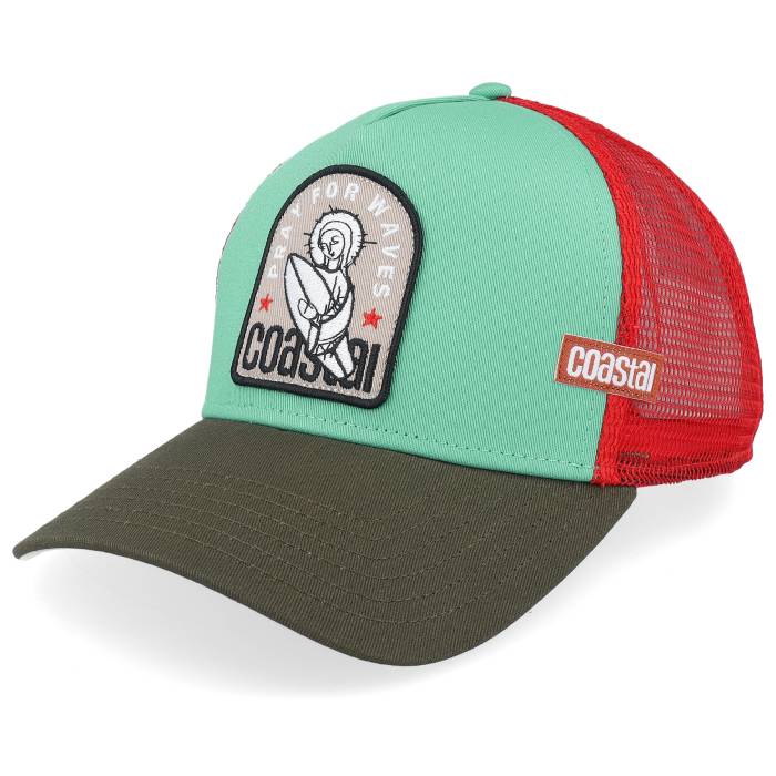 Coastal 【 Hft Pray For Surf Red/Turqouise/Brown A-Frame Trucker Men Green 】 トラッカー メンズ green 緑・グリーン