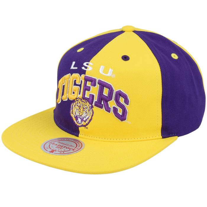 ミッチェル&ネス Mitchell & Ness 【 Louisiana State Tigers Pinwheel Of Fortune Yellow/Purple Snapback Men Yellow 】 State スケートボード タイガース Snapback スナップバック バッグ メンズ yellow 黄色・イエロー|スニケス