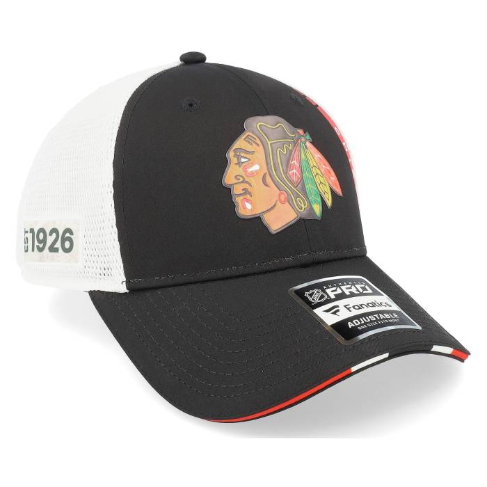 ファナティクス Fanatics 【 Chicago Blackhawks Authentic Pro Draft Podium Black/White Trucker Men Black 】 風の強い町 黒いことホークス オーセンティック 労働者階級 トラッカー メンズ 黒いこと 黒いこと