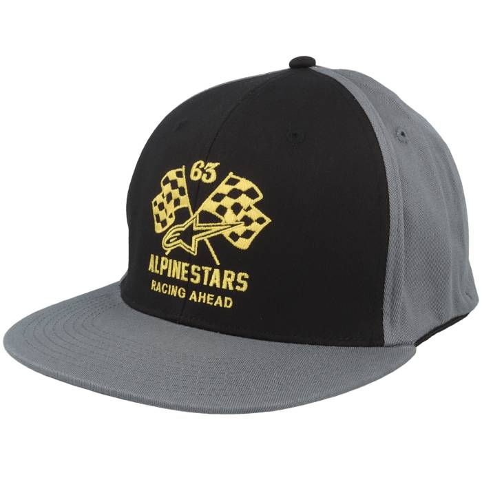 アルパインスター Alpinestars 【 Double Check Flatbill Black/Charcoal/Yellow Fitted Men Black 】 メンズ 黒色 ブラック|スニケス