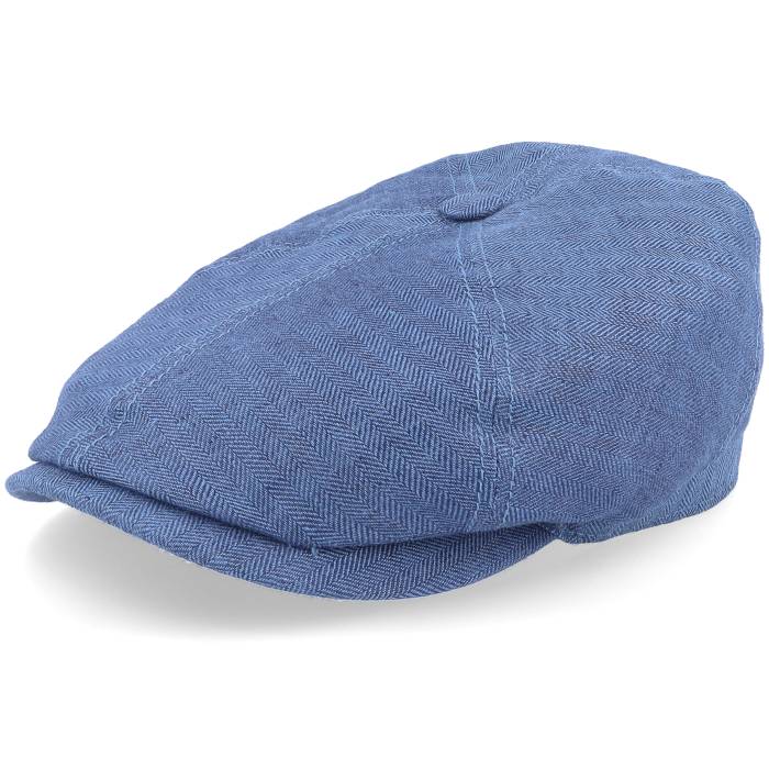 ステットソン Stetson 【 6-Panel Cap Linen Navy Blue Herringbone Flat Cap Men Blue 】 キャップ 帽子 紺色 ネイビー 青色 ブルー メンズ 青色 ブルー|スニケス