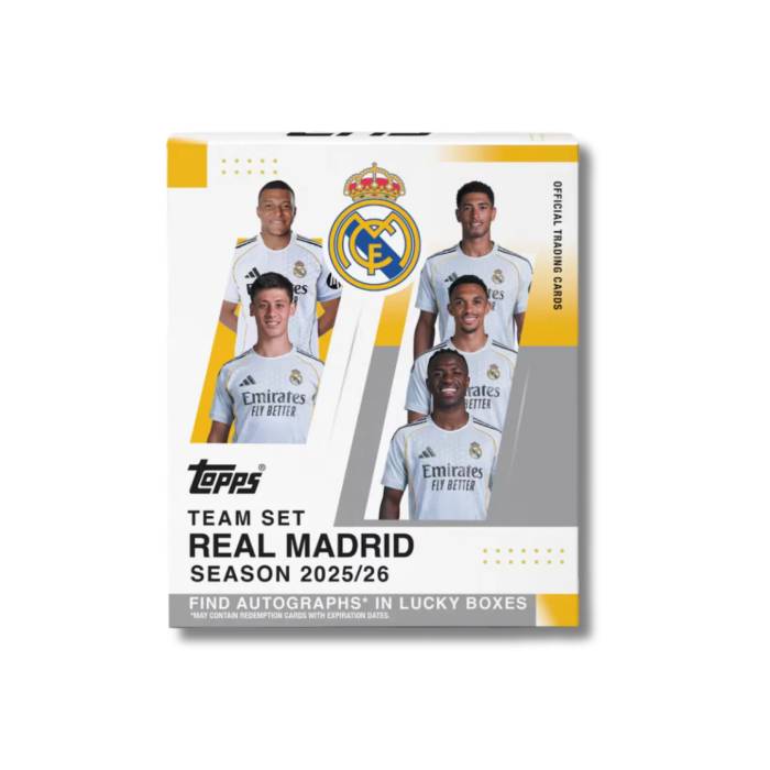 Topps 【 Real Madrid Team Set 2025-26 Deck Box - 6 Packs (30 Cards) Men 】 レアル Team チーム ボックス メンズ