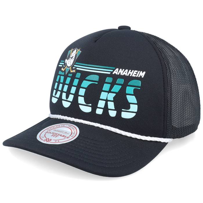 ミッチェル\u0026ネス Mitchell \u0026 Ness 【 Anaheim Ducks Graded Vintage Black A-Frame Trucker Men Black 】 アナ住みか ダックス vintage ビンテージ・ヴィンテージ 黒いこと 黒いこと トラッカー メンズ 黒いこと 黒いこと
