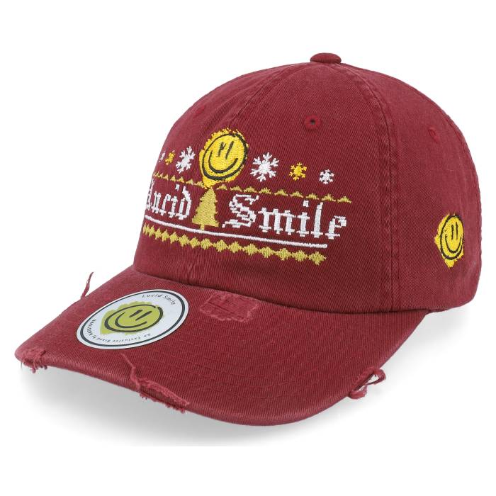 Ho-Ho-Hats 【 Ugly Christmas Logo Maroon Destroyed Dad Cap Men Red 】 クリスマス ロゴ マルーン キャップ 帽子 メンズ Red 赤・レッド|スニケス