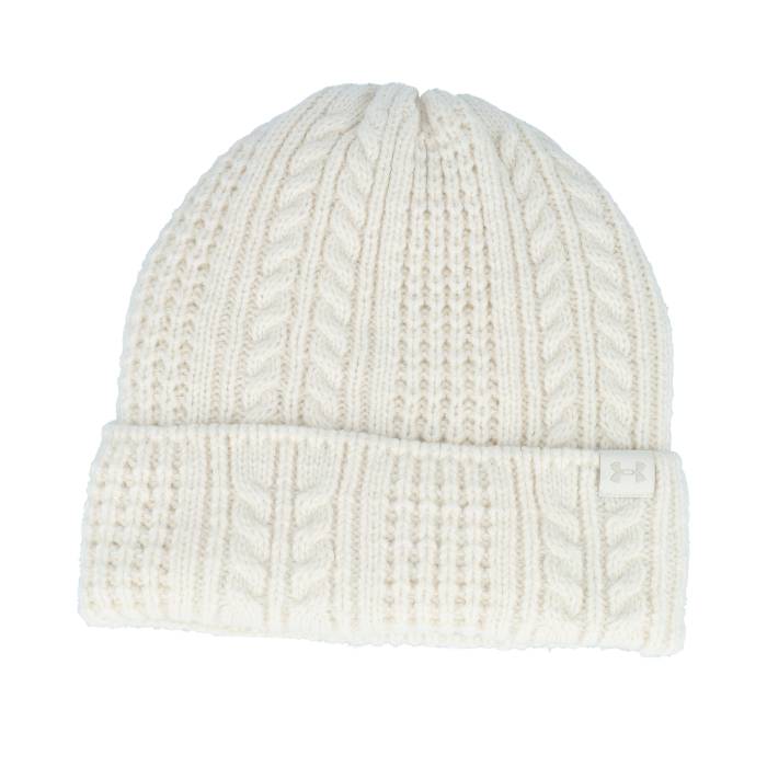 【★百貨店SALE★6/11夜夜中2時迄】アンダーアーマー Under Armour 【 Womens Halftime Cable Knit Beanie Stone-Os Women White 】 レディース 編み物 旗がしら かぶり笠 レディース 白いこと 白いこと