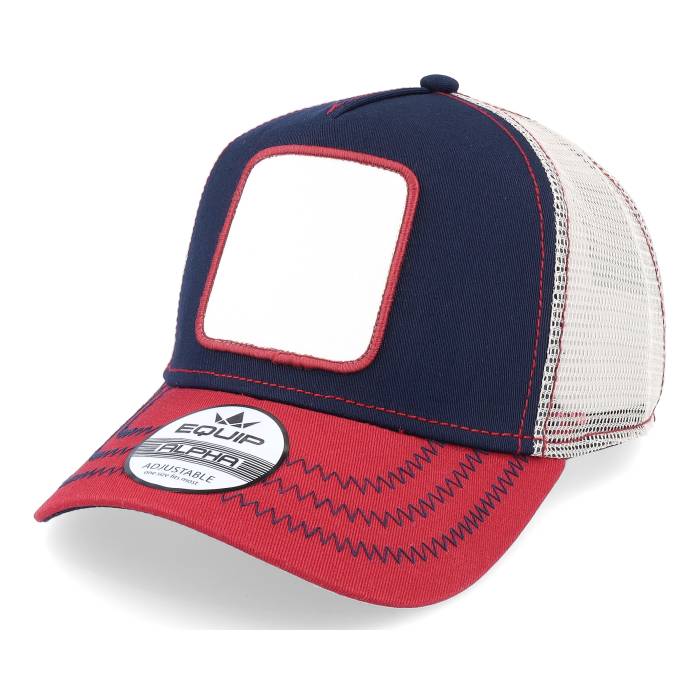 Equip 【 Blank Patch Navy/Red/Beige Trucker Men Blue 】 トラッカー メンズ 青色 ブルー|スニケス