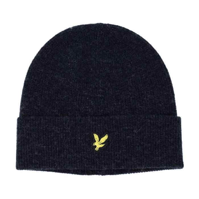 ライルアンドスコット Lyle & Scott 【 Lambswool Blend Ribbed Beanie Jet Black Marl Cuff Men Black 】 キャップ 帽子 黒色 ブラック メンズ 黒色 ブラック｜スニケス