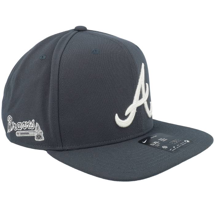 Nike Mlb 【 Atlanta Braves Statement Dri-Fit Pro Anthracite Snapback - Nike Men Grey 】 ジョージアの州都 ブレーブス 素っ気ない相応う 労働者階級 Snapback スナップバック 御徒面子 メンズ 薄墨色 薄墨色