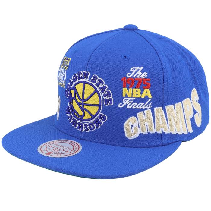 ミッチェル\u0026ネス Mitchell \u0026 Ness 【 Golden State Warriors World Champs Royal Snapback Men Blue 】 State 滑るゲーム盤 ウォリアーズ Snapback スナップバック 御徒面子 メンズ 青味 青み