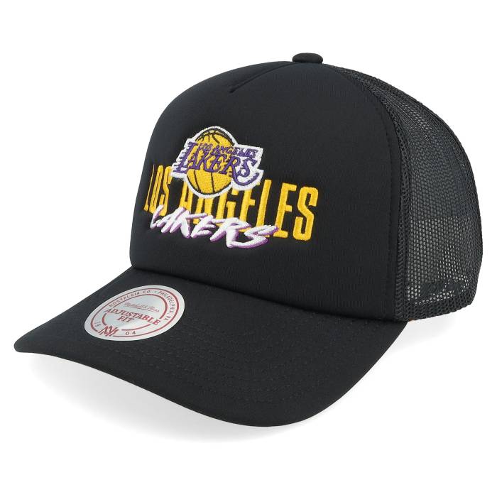 ミッチェル\u0026ネス Mitchell \u0026 Ness 【 Los Angeles Lakers Year Of The Snake Black A-Frame Trucker Men Black 】 Lakers レイカーズ 黒いこと 黒いこと トラッカー メンズ 黒いこと 黒いこと