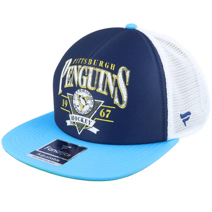 ファナティクス Fanatics 【 Pittsburgh Penguins True Classic Foam Athl Navy-Coastal Blue Trucker Men Blue 】 ピッツバーグ ペンギンズ クラシック 青色 ブルー トラッカー メンズ 青色 ブルー|スニケス
