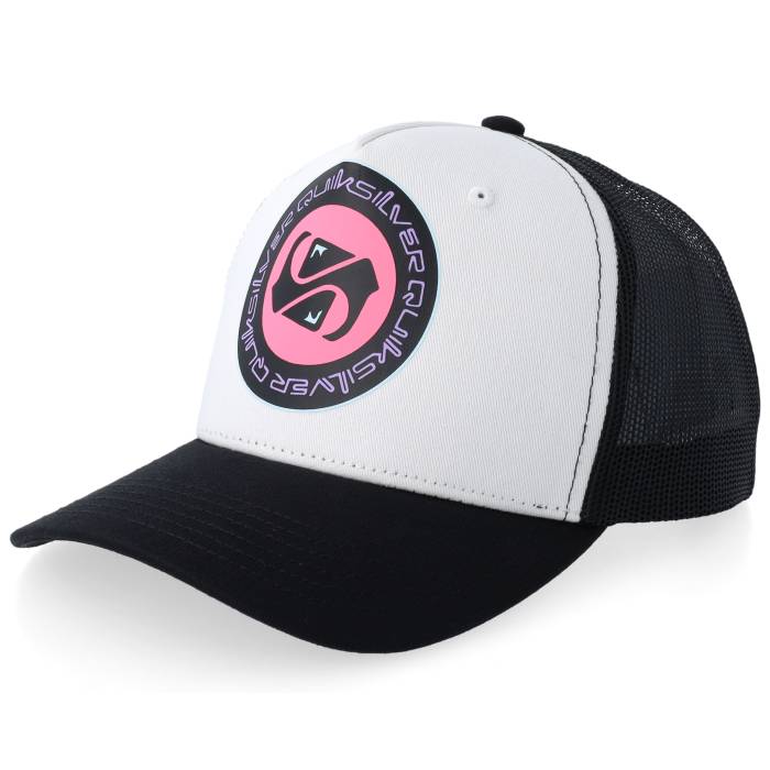 【★百貨店SALE★6/11真夜中2時迄】クイックしろがね色 Quiksilver 【 Kids Decades Cotton H White/Black A-Frame Trucker Kids 】 トラッカー お坊っちゃん キッズ