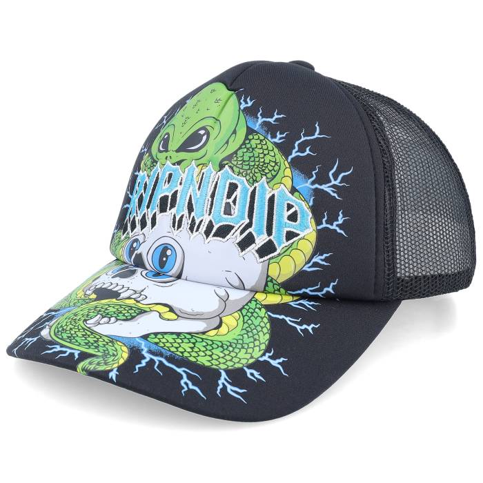 リップンディップ Ripndip 【 Skull & Bones Hat Black Trucker Men Black 】 黒色 ブラック トラッカー メンズ 黒色 ブラック