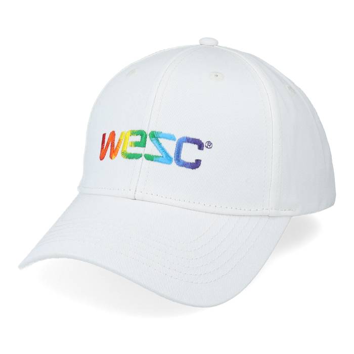 ウィーエスシー Wesc 【 Rainbow Embroidered Logo Baseball Hat White Adjustable - Men White 】 虹色 レインボー ロゴ ベースボール 白色 ホワイト メンズ 白色 ホワイト|スニケス