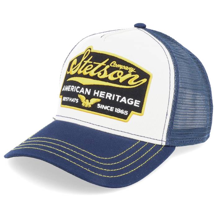 ステットソン Stetson 【 American Heritage White/Navy Trucker Men Blue 】 トラッカー メンズ 青色 ブルー｜スニケス