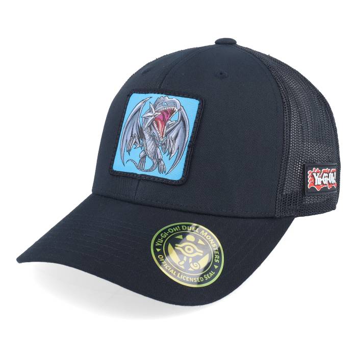 Yu-Gi-Oh! 【 Blue-Eyes White Dragon Black Trucker - Yu-Gi-Oh Men Black 】 白色 ホワイト ドラゴン 黒色 ブラック トラッカー メンズ 黒色 ブラック｜スニケス