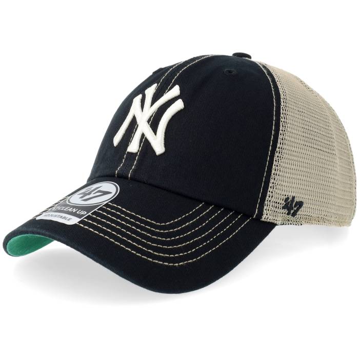 フォーティーセブンブランド 47 Brand 【 New York Yankees Trawler Clean Up Black Trucker Men Black 】 ヤンキース 黒色 ブラック トラッカー メンズ 黒色 ブラック|スニケス