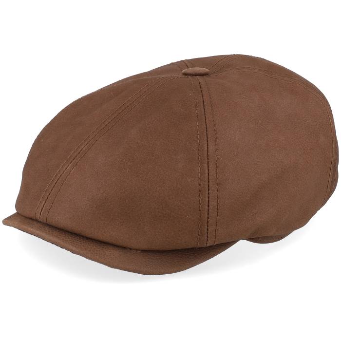 ステットソン Stetson 【 6-Panel Brown Calf Leather Flatcap Men Brown 】 茶色 ブラウン レザー メンズ 茶色 ブラウン|スニケス