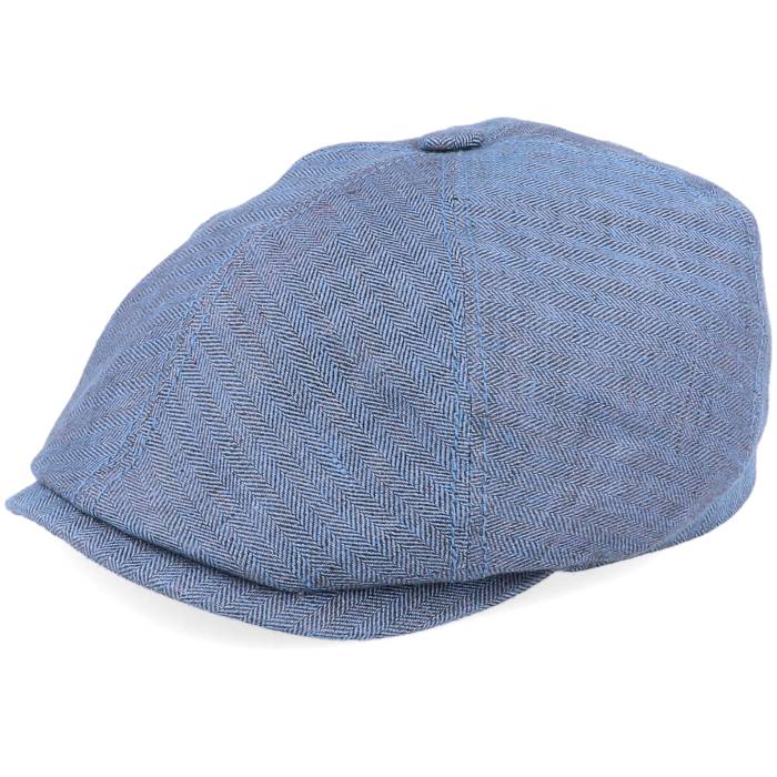 ステットソン Stetson 【 6-Panel Cap Fischgrat Navy Linen Flat Cap Men Blue 】 キャップ 帽子 紺色 ネイビー メンズ 青色 ブルー｜スニケス