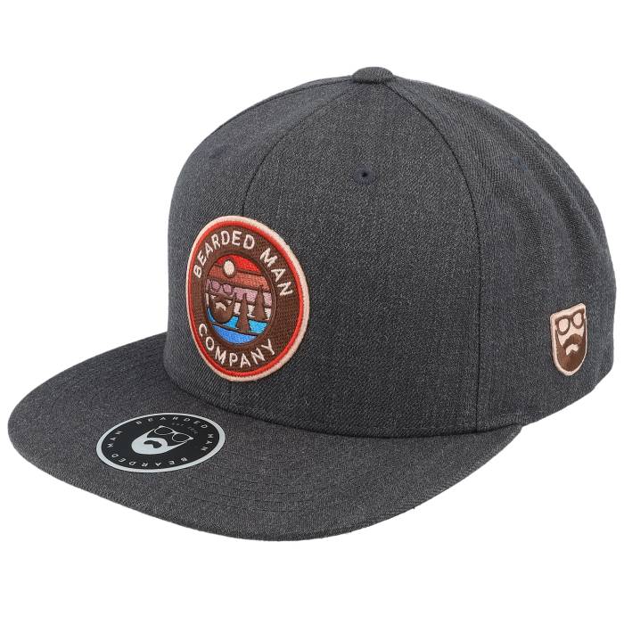 Bearded Man 【 Retro Sunset Patch Charcoal Grey Snapback Men Grey 】 レトロ チャコール 灰色 グレー Snapback スナップバック バッグ メンズ 灰色 グレー|スニケス