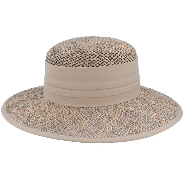 Seeberger 【 Cloche Seagras Nature-Linen Straw Hat Men Beige 】 メンズ ベージュ|スニケス