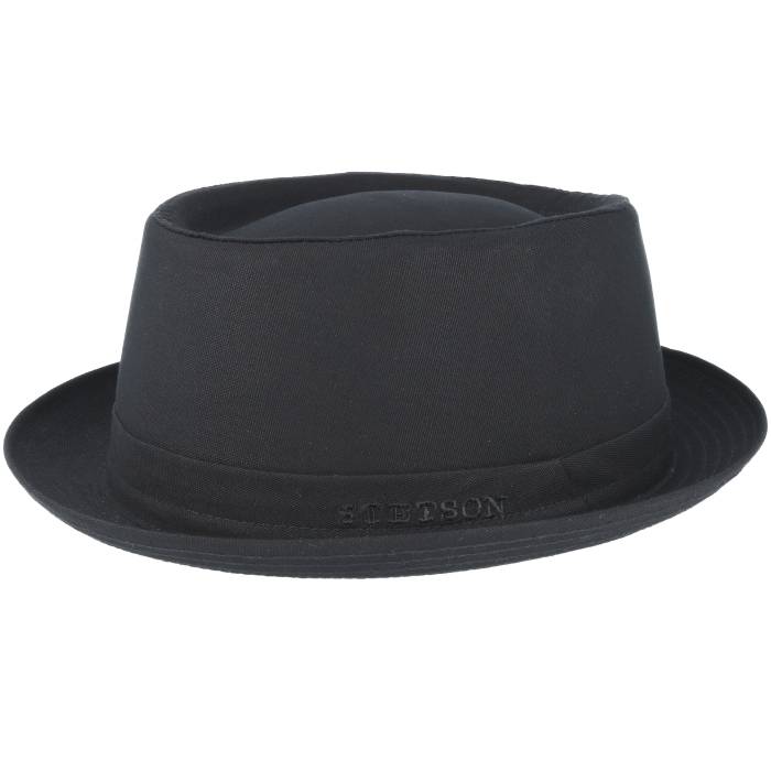 ステットソン Stetson 【 Cotton Black Pork Pie Men Black 】 黒色 ブラック メンズ 黒色 ブラック|スニケス