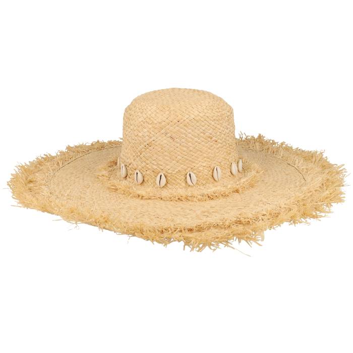 【★百貨店SALE★6/11真夜中2時迄】Seeberger 【 Raffia Matelot With Shell Detail Linen Women Beige 】 shell 甲殻 レディース ベージュ