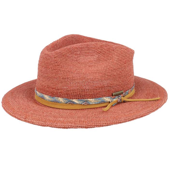 ステットソン Stetson 【 Traveller Raffia Crochet Burned Orange Straw Hat Men Orange 】 orange 橙・オレンジ メンズ orange 橙・オレンジ｜スニケス 35,945円