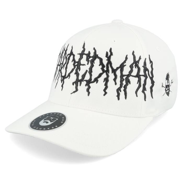 Bearded Man 【 Big Death Metal Logo Wooly Combed White Flexfit Men White 】 メタル ロゴ 白色 ホワイト メンズ 白色 ホワイト｜スニケス