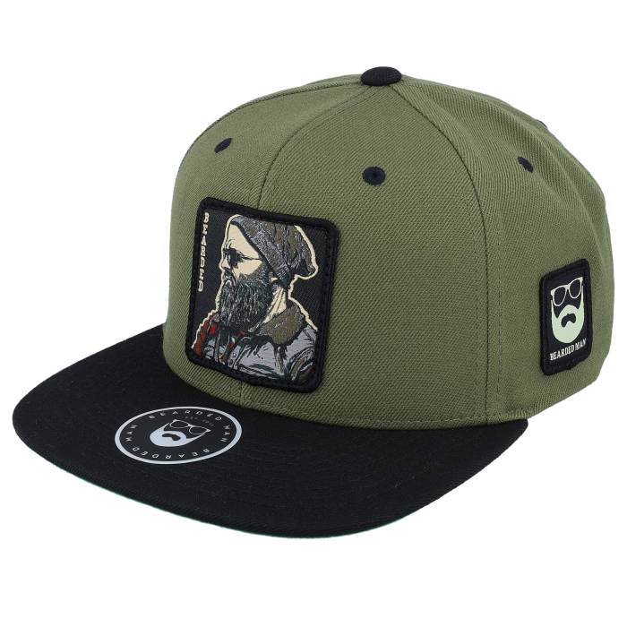 Bearded Man 【 Cap Man Modern Olive/Black Snapback Men Green 】 キャップ 帽子 モダン Snapback スナップバック バッグ メンズ green 緑・グリーン