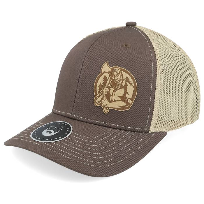 Bearded Man 【 Lumber Jack Logo 112 Split Brown/Khaki Trucker Men Brown 】 ロゴ トラッカー メンズ 茶色 ブラウン｜スニケス