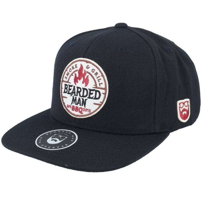 Bearded Man 【 Smoke Grill Bbq Logo Black Snapback Men Black 】 ロゴ 黒色 ブラック Snapback スナップバック バッグ メンズ 黒色 ブラック