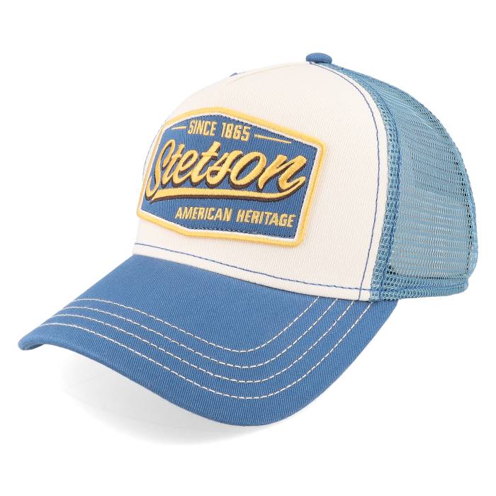 ステットソン Stetson 【 Vintage Blue/White Trucker Men White / Blue 】 vintage ビンテージ・ヴィンテージ トラッカー メンズ 白色 ホワイト 青色 ブルー|スニケス