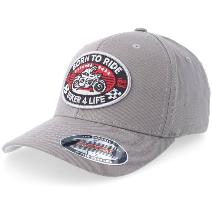 Born To Ride 【 Biker 4 Life Patch Grey Flexfit Men Grey 】 灰色 グレー メンズ 灰色 グレー|スニケス