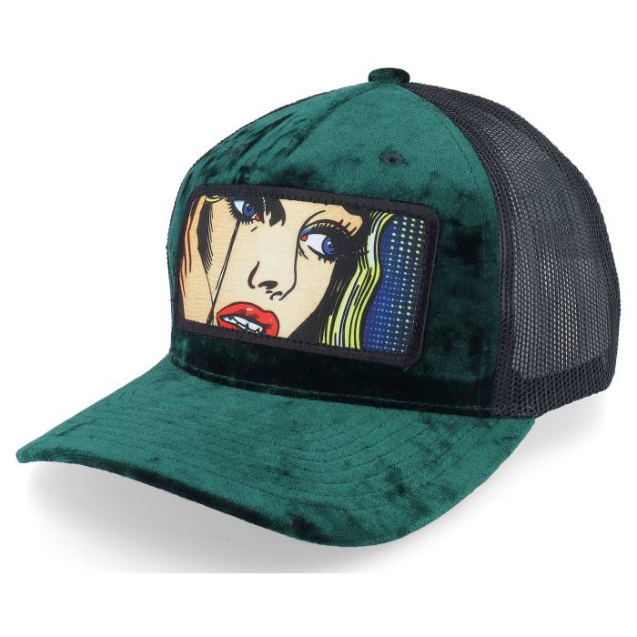 Calza Pennello 【 Crying Girl Pop Art Velvet Navy/Black A-Frame Trucker Men Green 】 アート トラッカー メンズ green 緑・グリーン｜スニケス
