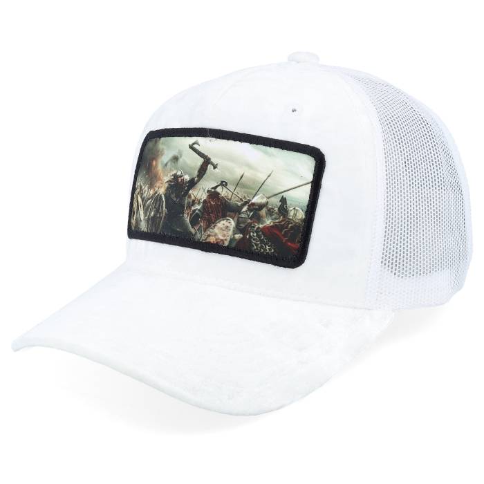 Calza Pennello 【 Vikings Fighting Battlefield Velvet White A-Frame Trucker Men White 】 バイキングス 白色 ホワイト トラッカー メンズ 白色 ホワイト