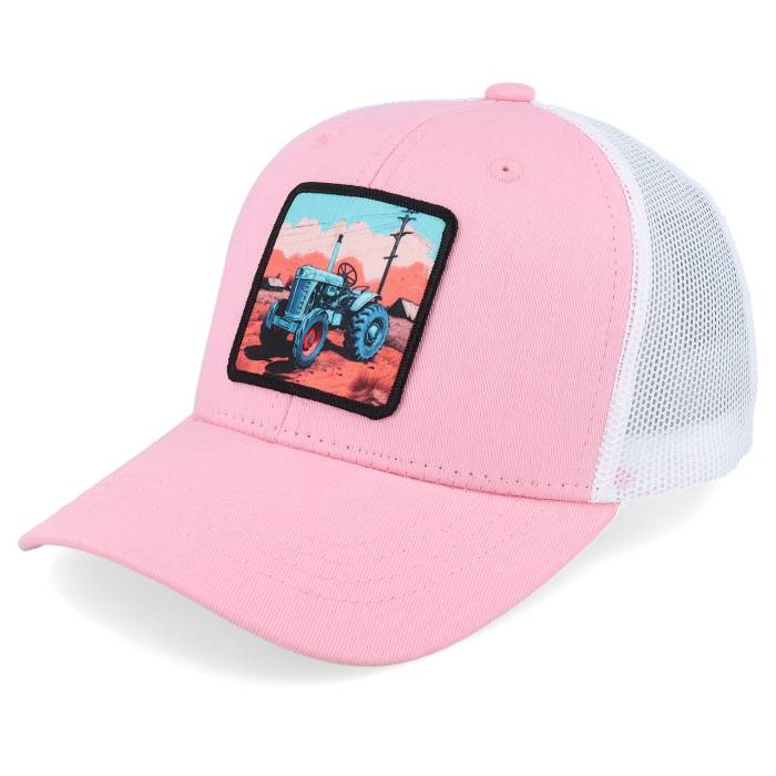 Kiddo Cap 【 Kids Tractor And Clouds Patch Pink/White Trucker Kids Pink 】 トラッカー ジュニア キッズ pink ピンク｜スニケス