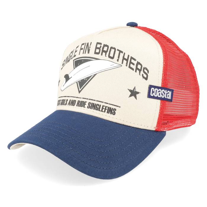 Coastal 【 Single Fin Brothers Beige/Navy/Red Trucker Men Beige 】 トラッカー メンズ ベージュ｜スニケス 20,100円