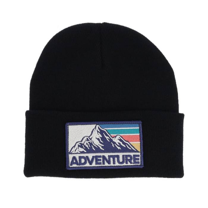 Wild Spirit 【 Mountain Adventure Patch Black Cuff Beanie Men Black 】 黒色 ブラック キャップ 帽子 メンズ 黒色 ブラック|スニケス