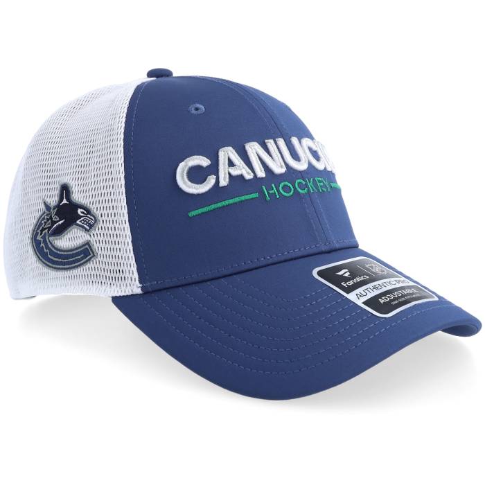ファナティクス Fanatics 【 Vancouver Canucks Authentic Pro A Mesh Blue/White Trucker Men Blue 】 バンクーバー カナックス オーセンティック 労働者階級 トラッカー メンズ 青味 青み