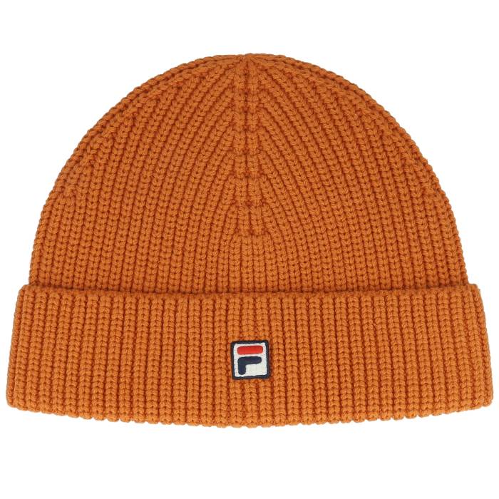 フィラ Fila 【 Biella Fisherman Logo Rust Short Beanie Men Orange 】 ロゴ キャップ 帽子 メンズ orange 橙・オレンジ|スニケス